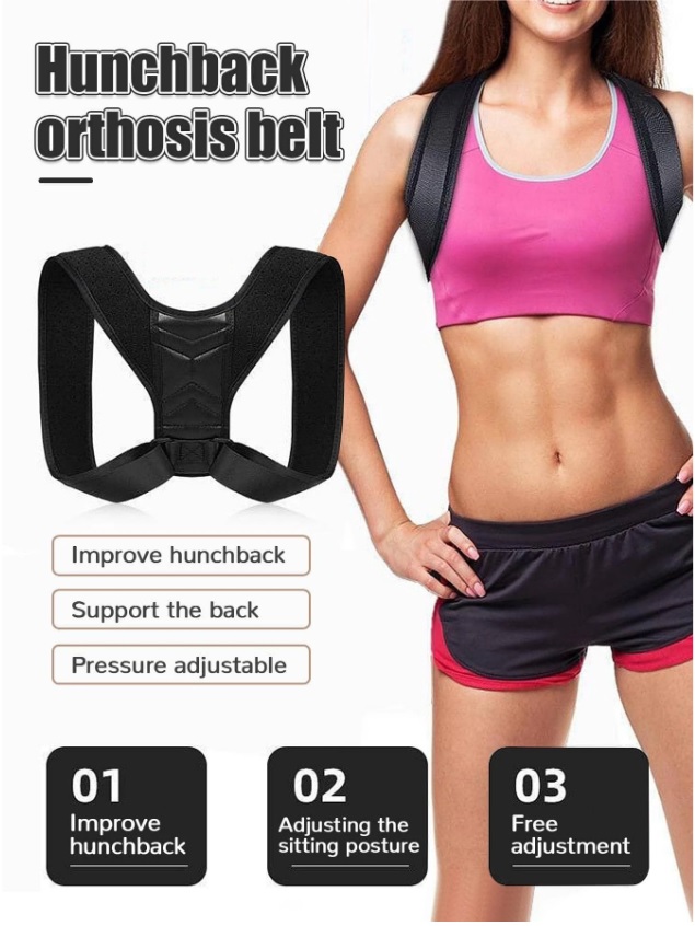 Back Posture Correction Adjustable Bra Neck Support Training Equipment, Clavicle Support Belt, Lumbar Support Belt, Back Splint Adjustable, Straightener, Body Remodeling, Shoulder And Back Support Correction Belt For Men And Women