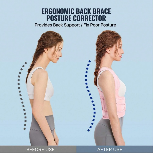 Back Brace Posture Corrector For Women And Men, Shoulder Straightener, Adjustable Full Back Support