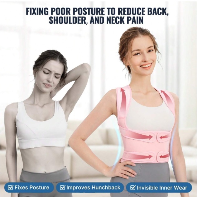 Back Brace Posture Corrector For Women And Men, Shoulder Straightener, Adjustable Full Back Support