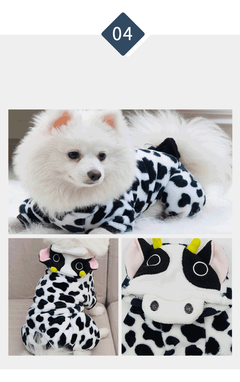 Autumn/Winter Clothes, Small Dog Floral Dinosaur Costume,Pet Jumpsuit, Winter Warm Flush Clothes Teddy Small Dog Puppy Bichon Pomeranian Kitten Autumn And Winter Clothes