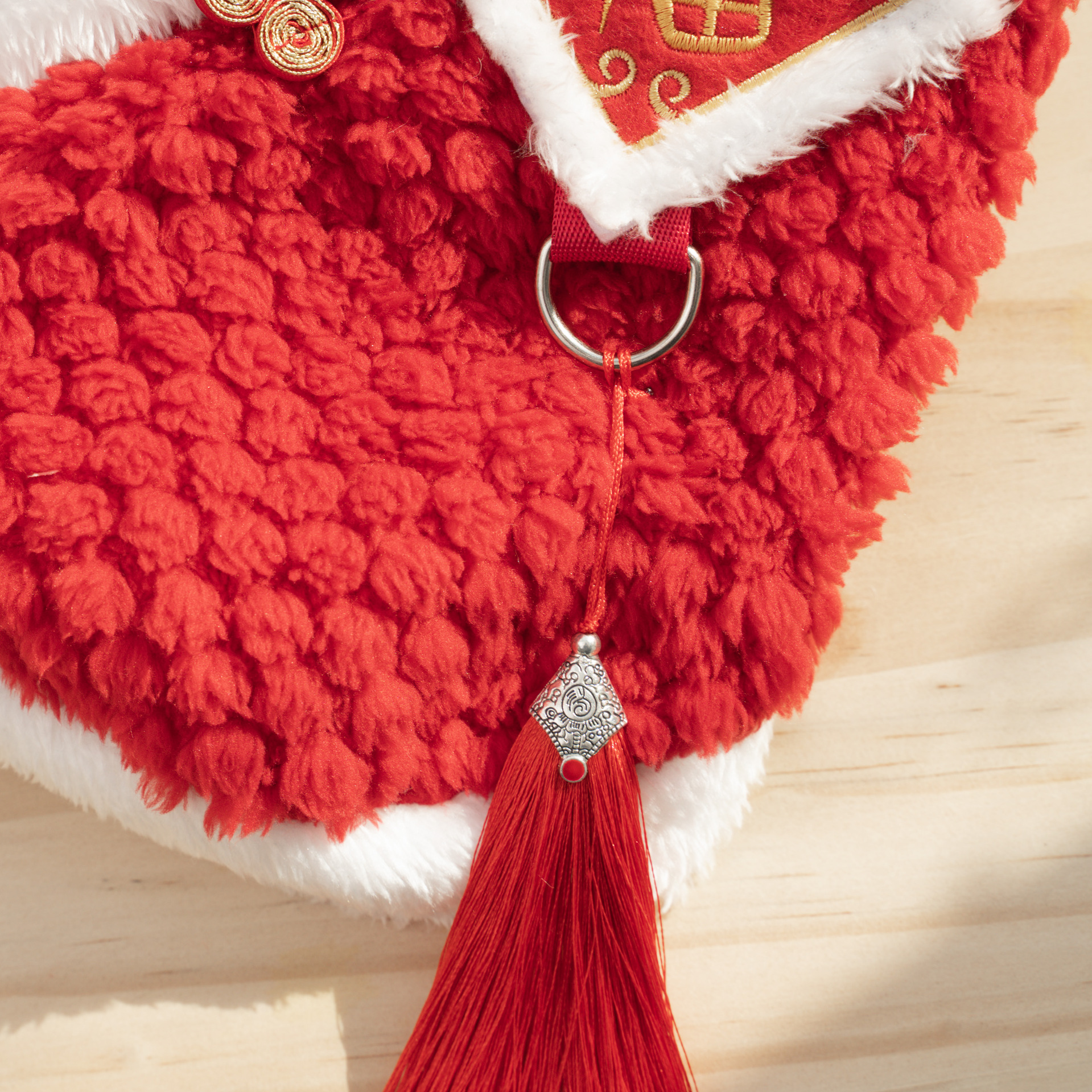 Winter coat New Chinese New Year style Guofeng character embroidery plus cashmere warm pet dog cat clothes teddy plush Tang suit