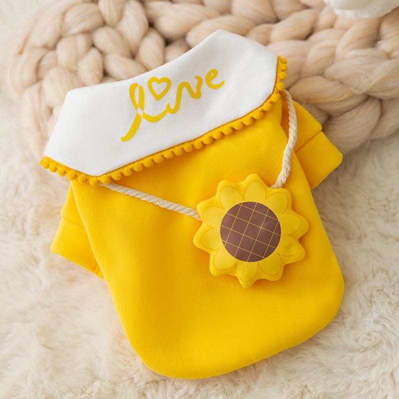 New autumn and winter Korean version of dog cute cartoon small and medium-sized dog bear hoodie cat Teddy pet dog clothes