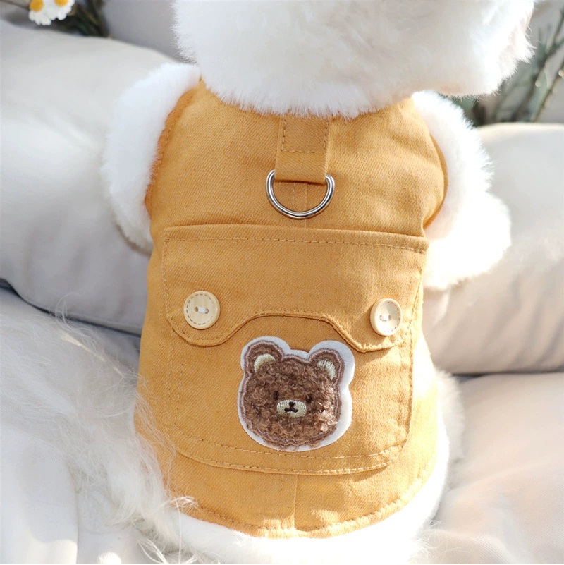 Puppy dog clothing Winter teddy Bichon Pomeranian small dog pet vest Autumn and winter cotton-padded coat