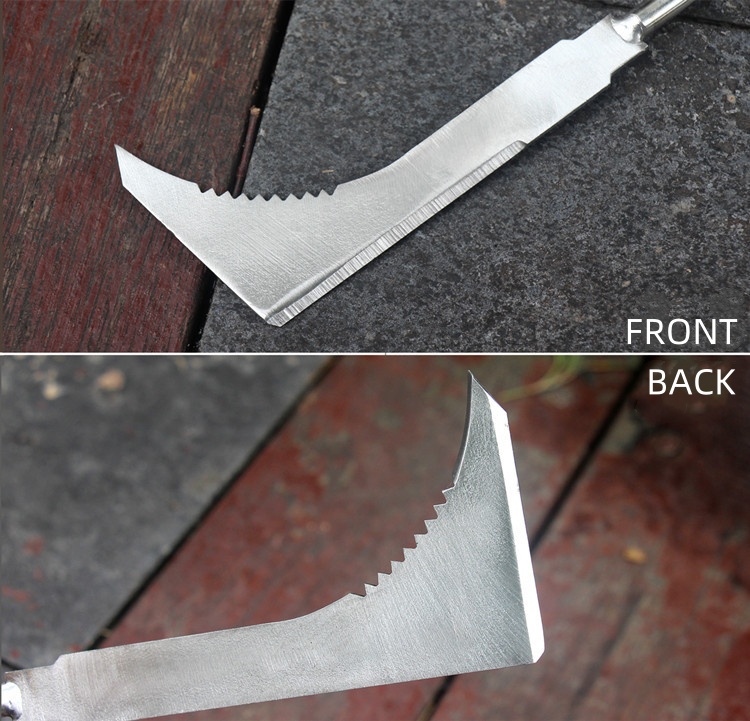 Wood Handle Manual Garden Weeding Rake Suitable For Weeding And Loosening Soil,Garden Weeding Tool - Weeding Puller, L-Shaped Manual Crack Weeder. Extractor Removal, Agricultural Bonsai Supplies Hand Tool