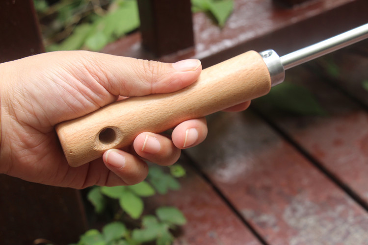 Wood Handle Manual Garden Weeding Rake Suitable For Weeding And Loosening Soil,Garden Weeding Tool - Weeding Puller, L-Shaped Manual Crack Weeder. Extractor Removal, Agricultural Bonsai Supplies Hand Tool