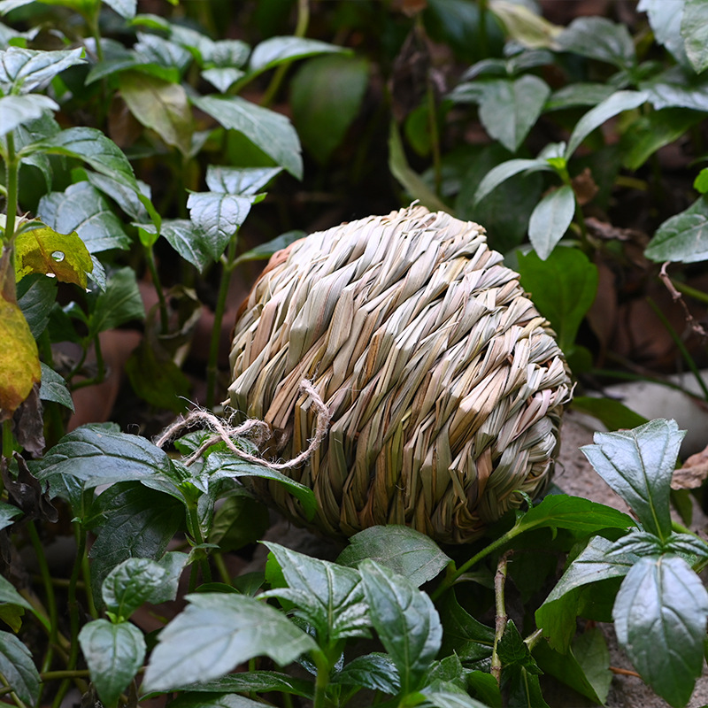 Straw bird's nest A hand-woven garden ornament for a generation bird's nest,Hand-woven bird nest hibiscus grass bird cage pet gardening