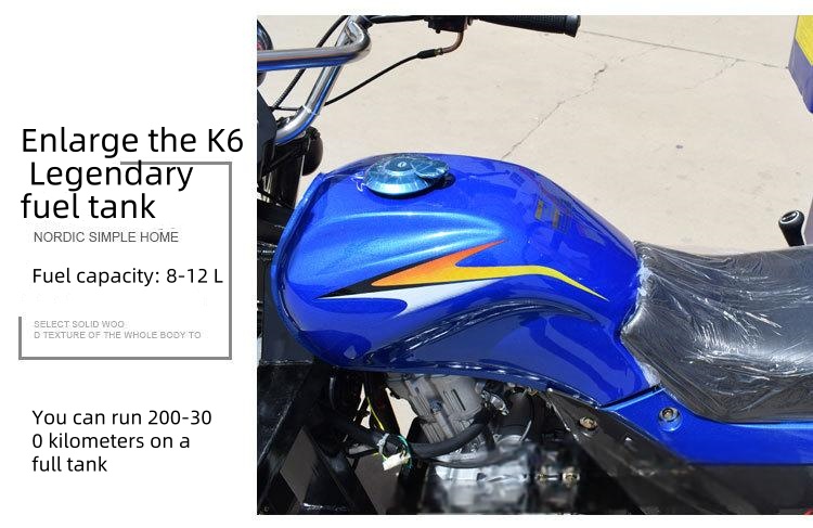 The new three-wheeled motorcycle fuel household agricultural cargo cargo area Shenshuileng export gasoline three-wheeled vehicle