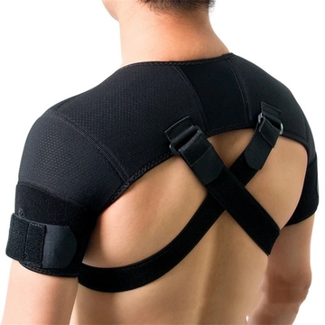 Double Shoulder Support Brace, Stability Strap Protector For Men And Women Compression Sleeves For Daily Sport Workout Weightlifting Fitness Cycling