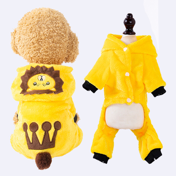 Autumn/Winter Clothes, Small Dog Floral Dinosaur Costume,Pet Jumpsuit, Winter Warm Flush Clothes Teddy Small Dog Puppy Bichon Pomeranian Kitten Autumn And Winter Clothes