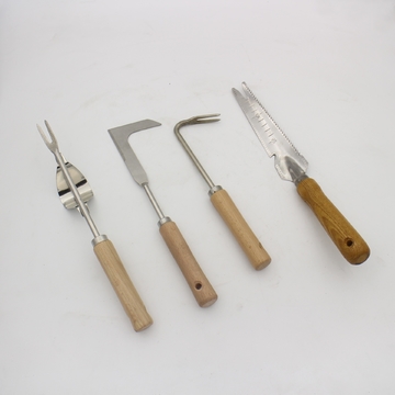 Wood Handle Manual Garden Weeding Rake Suitable For Weeding And Loosening Soil,Garden Weeding Tool - Weeding Puller, L-Shaped Manual Crack Weeder. Extractor Removal, Agricultural Bonsai Supplies Hand Tool